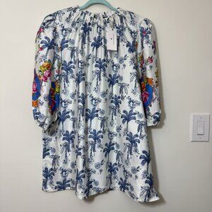 Emily Lovelock Women's Tunic Blouse Size 2X Popover Half Sleeve Floral New